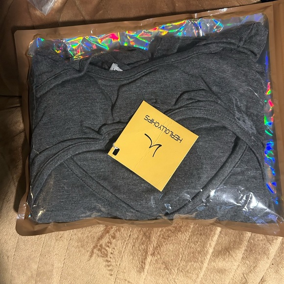 Womens👩🏻Long Sleeve Mock Neck Cutout Front Ribbed Fitted Sexy Tee T-Shirts Sz XL - Picture 3 of 7